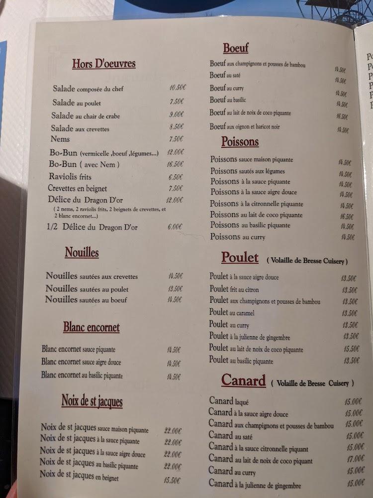 Le Dragon d'Or - Menu Image 2